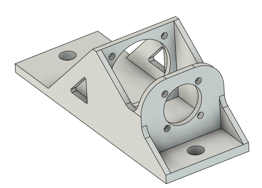 Fixation moteur PAP Nema17 sur profilé Alu Modèle 3D d'une fixation moteur PAP Nema17 sur profilé Alu