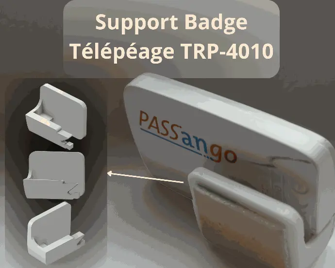 Support badge télépéage TRP 4010 + Adhésif 3M